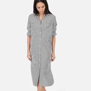 Everlane Striped Cotton Poplin Shirt Dress - size 10 - Excellent or NWOT